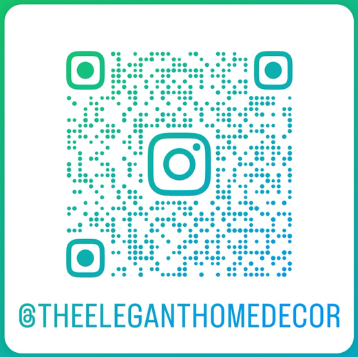 QR code linking to The Elegant Home Decor Instagram profile, @theeleganthomedecor